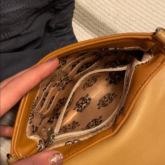 jessica simpson brown leather crossbody purse - Picture 4 of 5